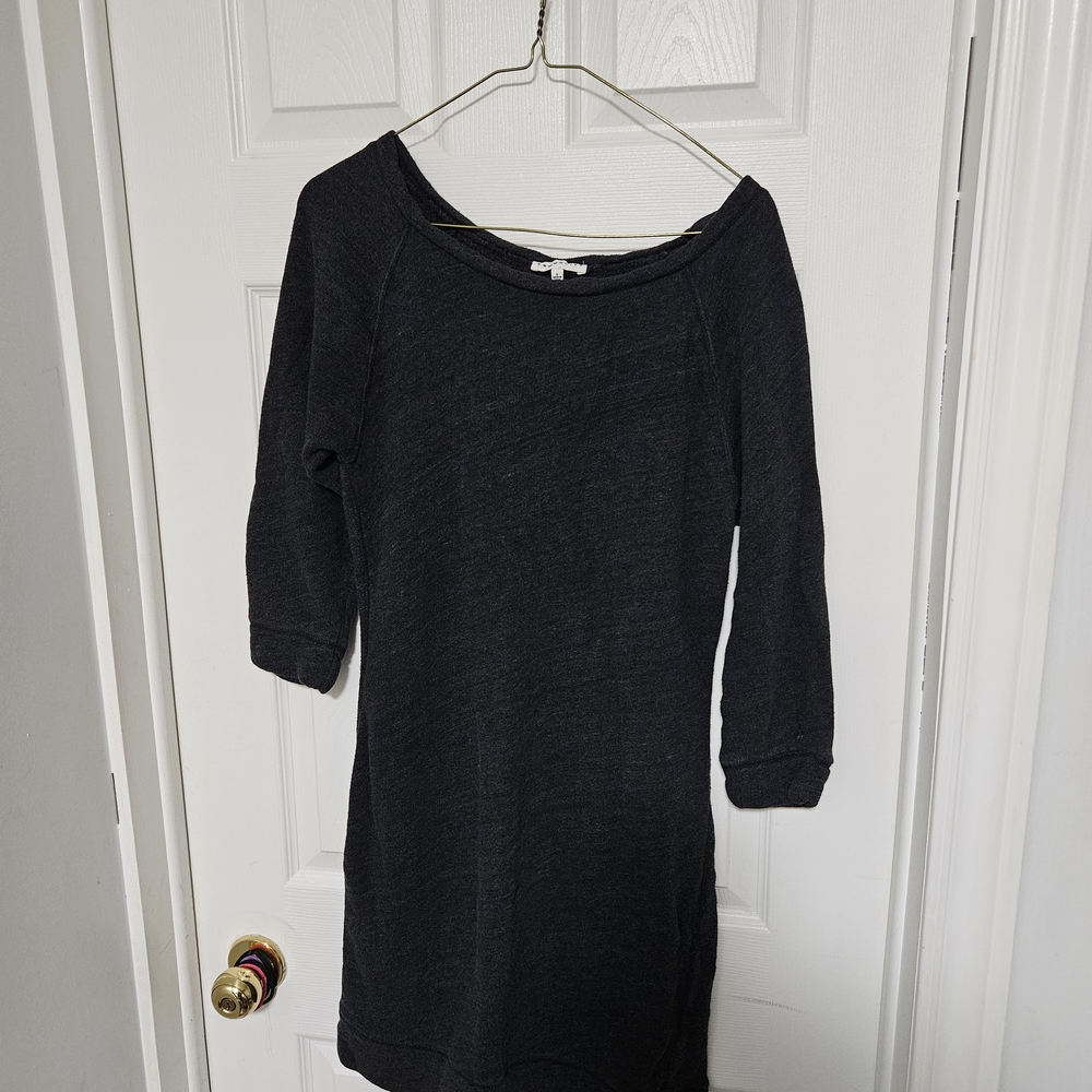 Aritzia Elegant Charcoal Long Sleeve Dress